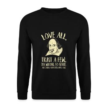 William Shakespeare literature saying theater - Unisex Sweatshirt - black - Front - Alina (178cm) & Michal (187cm)
