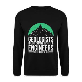 Geologe Lustig - Unisex Pullover - Schwarz - Vorne - Alina (178cm) & Michal (187cm)