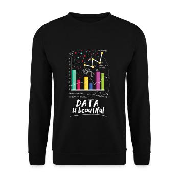 Data Are Beautiful Statisticians - Unisex Sweatshirt - black - Front - Alina (178cm) & Michal (187cm)