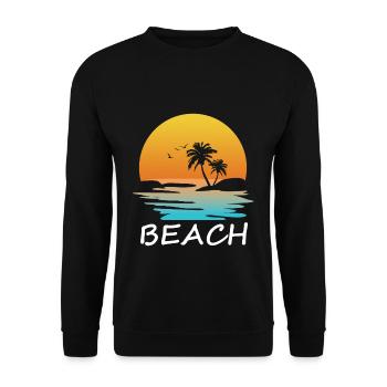 Plage avec palmiers - Sweat-shirt Unisexe - noir - Devant - Alina (178cm) & Michal (187cm)