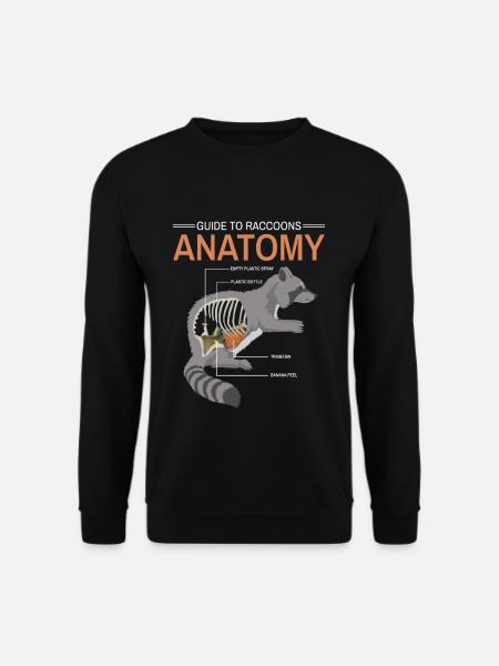 Anleitung Anatomie Waschbär - Unisex Pullover - Schwarz