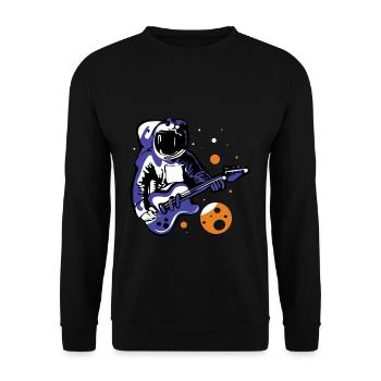 Gitarren Astronaut - Unisex Pullover - Schwarz - Vorne - Alina (178cm) & Michal (187cm)