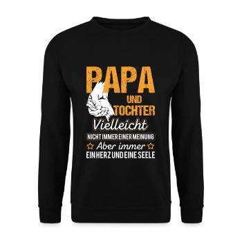 Papa Und Tochter - Unisex Pullover - Schwarz - Vorne - Alina (178cm) & Michal (187cm)