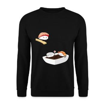 Sushi Bad Funny - Unisex Sweatshirt - black - Front - Alina (178cm) & Michal (187cm)