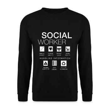 Social Worker Lustig - Unisex Sweatshirt - black - Front - Alina (178cm) & Michal (187cm)