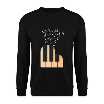 Piano player - Unisex Sweatshirt - black - Front - Alina (178cm) & Michal (187cm)