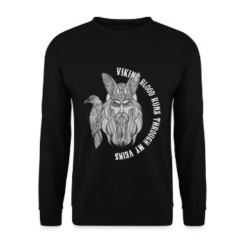 Wikinger-Blutvogel - Unisex Pullover - Schwarz - Vorne - Alina (178cm) & Michal (187cm)
