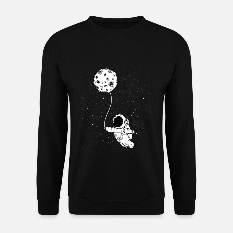 Astronaut Mond Ballon - Unisex Pullover - Schwarz