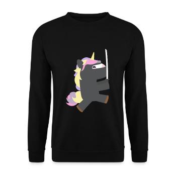 Ninja Unicorn - Unisex Sweatshirt - black - Front - Alina (178cm) & Michal (187cm)