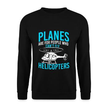 Hubschrauber - Unisex Pullover - Schwarz - Vorne - Alina (178cm) & Michal (187cm)