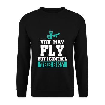 Air traffic controllers - Unisex Sweatshirt - black - Front - Alina (178cm) & Michal (187cm)