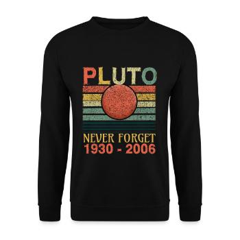 Never Forget Planet Pluto - Unisex Sweatshirt - black - Front - Alina (178cm) & Michal (187cm)