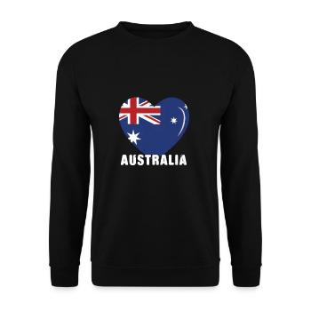 Australia Flag Heart Australia Day Australian - Unisex Sweatshirt - black - Front - Alina (178cm) & Michal (187cm)