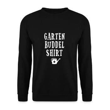 Garten Buddel Shirt Gärtner Landschaftsgärtner - Unisex Pullover - Schwarz - Vorne - Alina (178cm) & Michal (187cm)