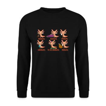 Funny Axolotl Fish Cartoon Cute Kawaii Axolotl - Unisex Sweatshirt - black - Front - Alina (178cm) & Michal (187cm)