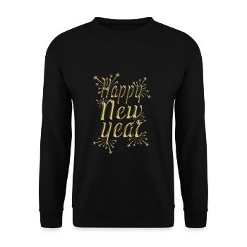 Célébration Stars Happy Hello 2022 Bonne année - Sweat-shirt Unisexe - noir - Devant - Alina (178cm) & Michal (187cm)