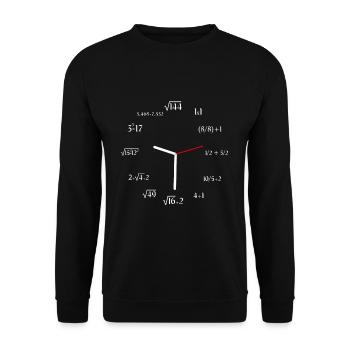 Meme Funny Mathematics Mathematician Math Clock - Unisex Sweatshirt - black - Front - Alina (178cm) & Michal (187cm)