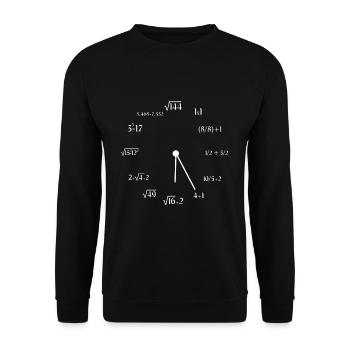 Math Clock Meme Funny Mathematics Mathematician - Unisex Sweatshirt - black - Front - Alina (178cm) & Michal (187cm)