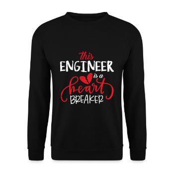 Engineer Heart Breaker Hearts Day Valentines Day - Unisex Pullover - Schwarz - Vorne - Alina (178cm) & Michal (187cm)