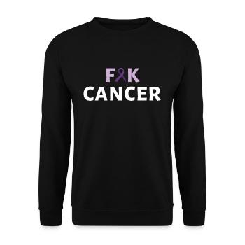 F Cancer Purple Pancreatic Cancer Awareness - Unisex Pullover - Schwarz - Vorne - Alina (178cm) & Michal (187cm)
