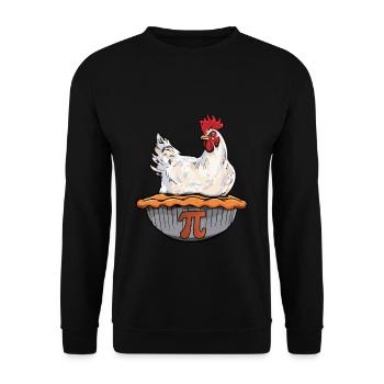 Funny Chicken Pie Math Geek Math Nerd Pi Day - Unisex Sweatshirt - black - Front - Alina (178cm) & Michal (187cm)