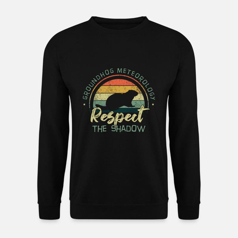 Retro Groundhog Meteorology Groundhog Day - Unisex Pullover - Schwarz