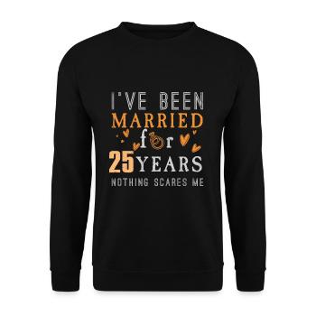 Marriage Married For 25 Years Heart Valentines Day - Unisex Pullover - Schwarz - Vorne - Alina (178cm) & Michal (187cm)