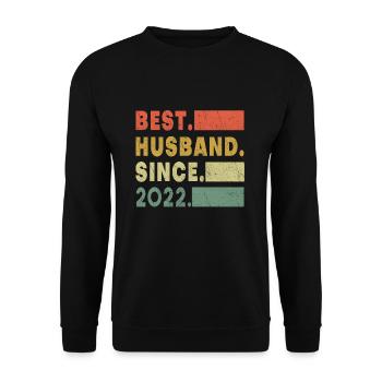Best Husband 2022 Marriage Hearts Valentines Day - Unisex Pullover - Schwarz - Vorne - Alina (178cm) & Michal (187cm)