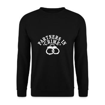 Partners Crime Hearts Couple Valentines Day - Unisex Pullover - Schwarz - Vorne - Alina (178cm) & Michal (187cm)