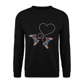 Game Gaming Gamer Hearts Day Valentines Day - Unisex Pullover - Schwarz - Vorne - Alina (178cm) & Michal (187cm)