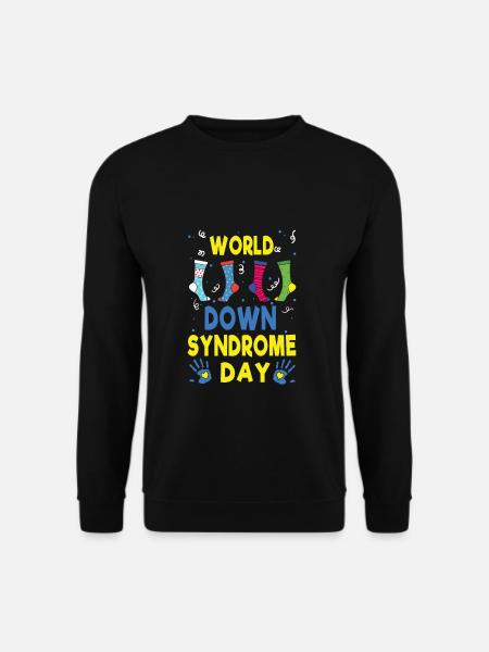 Socks Blue Yellow Down Syndrome Awareness Day - Unisex Pullover - Schwarz