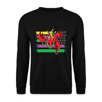 Flag Boil Crew Crawfish Mask Beads Gras Mardi 2022 - Unisex Pullover - Schwarz - Vorne - Alina (178cm) & Michal (187cm)