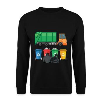 Recycler les camions à ordures Réutiliser Planet Save - Sweat-shirt Unisexe - noir - Devant - Alina (178cm) & Michal (187cm)