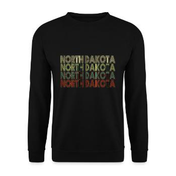 Retro America State Flag Vintage North Dakota - Unisex Sweatshirt - black - Front - Alina (178cm) & Michal (187cm)