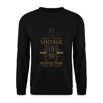 32 Year Old Whiskey Beer Drinking Birth Born 1990 - Unisex Pullover - Schwarz - Vorne - Alina (178cm) & Michal (187cm)