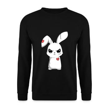 Sad Broken Emo--Egg Happy - Unisex Sweatshirt - black - Front - Alina (178cm) & Michal (187cm)