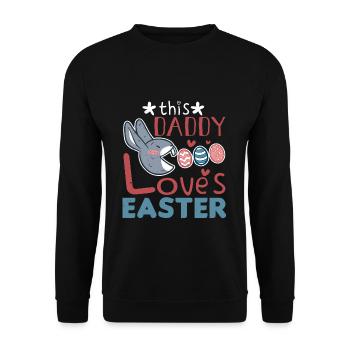 Papa aime l’œuf de lapin de Pâques Dimanche de Pâques - Sweat-shirt Unisexe - noir - Devant - Alina (178cm) & Michal (187cm)