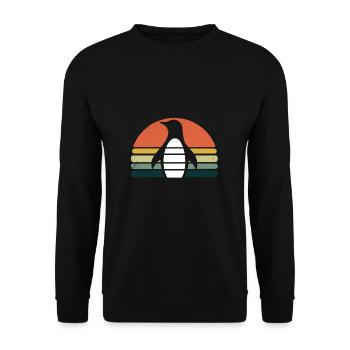 Retro Vintage Penguins Cute Snow Cool Penguin - Unisex Sweatshirt - black - Front - Alina (178cm) & Michal (187cm)
