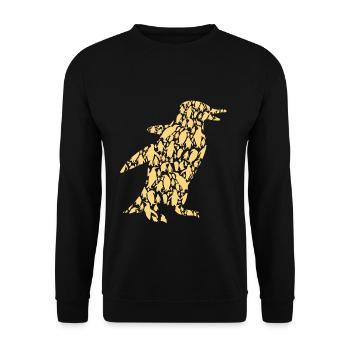 Family Group Of Penguins Cute Snow Cool Penguin - Unisex Sweatshirt - black - Front - Alina (178cm) & Michal (187cm)