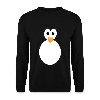 Corps de pingouin Silhouette entière Kawaii Pingouin mignon - Sweat-shirt Unisexe - noir - Devant - Alina (178cm) & Michal (187cm)