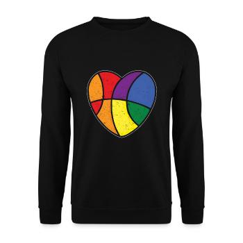Rainbow Basketball Gay Pride LGBT Pride Month - Unisex Pullover - Schwarz - Vorne - Alina (178cm) & Michal (187cm)