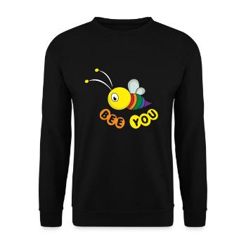 Rainbow Bee Love Gay Pride LGBT Pride Month - Unisex Sweatshirt - black - Front - Alina (178cm) & Michal (187cm)