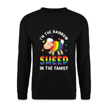 Rainbow Sheep Family Gay Pride LGBT Pride Month - Unisex Sweatshirt - black - Front - Alina (178cm) & Michal (187cm)