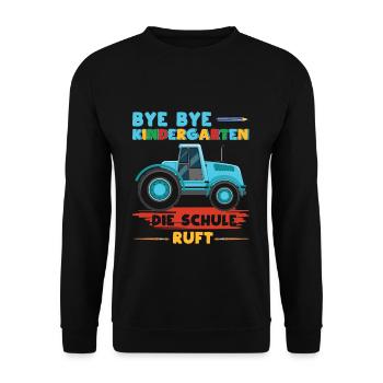 Kinder Kindergarten Die Schule Ruft Einschulung - Unisex Pullover - Schwarz - Vorne - Alina (178cm) & Michal (187cm)