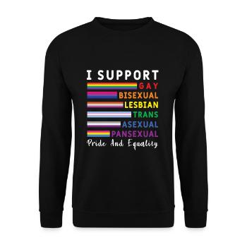 Support Equality Gay Pride LGBT Pride Month - Unisex Sweatshirt - black - Front - Alina (178cm) & Michal (187cm)