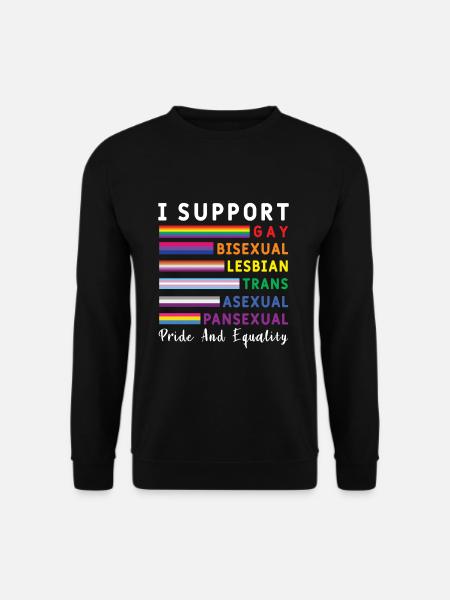 Support Equality Gay Pride LGBT Pride Month - Unisex Sweatshirt - black