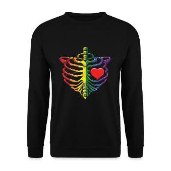Skeleton Heart Rainbow LGBTQ Gay Pride LGBT Pride - Sweat-shirt Unisexe - noir - Devant - Alina (178cm) & Michal (187cm)