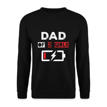 Battery Dad Of Two Girls Happy Fathers Day - Unisex Sweatshirt - black - Front - Alina (178cm) & Michal (187cm)