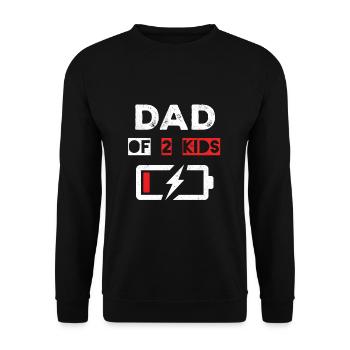 Battery Dad Of Two Kids Happy Fathers Day - Unisex Sweatshirt - black - Front - Alina (178cm) & Michal (187cm)