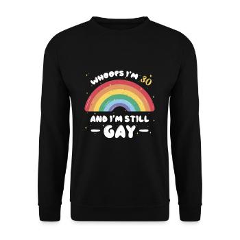Rainbow Age 30 Years Gay Pride LGBT Pride Month - Unisex Pullover - Schwarz - Vorne - Alina (178cm) & Michal (187cm)